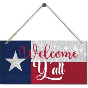 Welcome Y'all Decor Sign Hanging Wood Sign Home Decorative‎ Printed Wood Wall